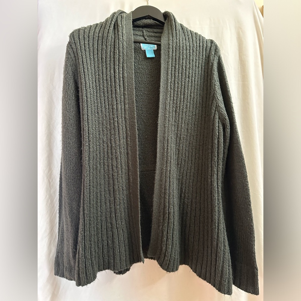 EUC Survival Super Cozy Open Front Ribbed Cardigan Sz L